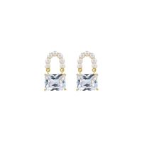 Fashion Geometric Bag Alloy Artificial Rhinestones Artificial Pearls Women's Drop Earrings 1 Pair main image 4