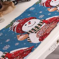 Christmas Cute Christmas Tree Snowman Fabric Party Tablecloth main image 4