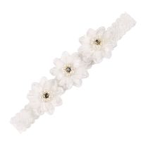 Mode Einfarbig Blumen Tuch Perle Spitze Haarband 1 Stück main image 4