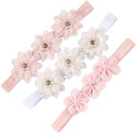 Fashion Solid Color Flower Cloth Pearl Lace Hair Band 1 Piece main image 1