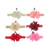 Fashion Solid Color Flower Bow Knot Cloth Hair Band main image 2