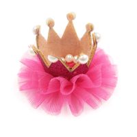 Fashion Crown Cloth Sequins Hair Clip sku image 4