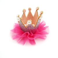 Fashion Crown Cloth Sequins Hair Clip main image 4