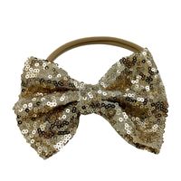 Cute Solid Color Bow Knot Cloth Sequins Hair Band 1 Piece sku image 9