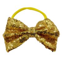 Cute Solid Color Bow Knot Cloth Sequins Hair Band 1 Piece sku image 2
