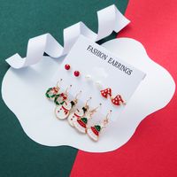 1 Set Cute Christmas Tree Santa Claus Snowman Alloy Drop Earrings Ear Studs main image 5