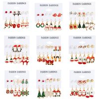 1 Set Cute Christmas Tree Santa Claus Snowman Alloy Drop Earrings Ear Studs main image 4