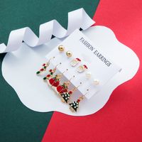 1 Set Cute Christmas Tree Santa Claus Snowman Alloy Drop Earrings Ear Studs main image 2