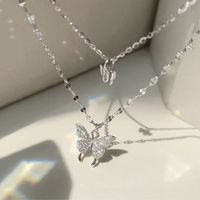 Sweet Butterfly Alloy Rhinestone Women's Layered Necklaces main image 5
