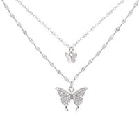 Sweet Butterfly Alloy Rhinestone Women's Layered Necklaces main image 4