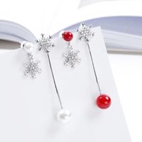 Fashion Snowflake Alloy Rhinestones Women's Drop Earrings 1 Pair main image 2