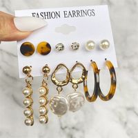 Fashion Heart Shape Butterfly Alloy Artificial Rhinestones Artificial Pearls Women's Earrings 1 Set sku image 23