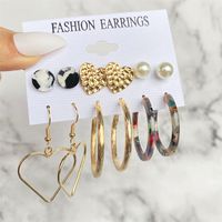 Fashion Heart Shape Butterfly Alloy Artificial Rhinestones Artificial Pearls Women's Earrings 1 Set sku image 24