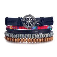 Ethnic Style Solid Color Pu Leather Layered Unisex Bracelets sku image 1
