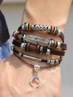 Ethnic Style Solid Color Pu Leather Layered Unisex Bracelets main image 3