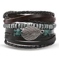 Ethnic Style Solid Color Pu Leather Layered Unisex Bracelets sku image 2