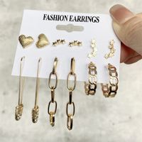 Fashion Circle Heart Shape Butterfly Alloy Artificial Pearls Women's Hoop Earrings 1 Set sku image 11