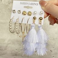 Fashion Circle Heart Shape Butterfly Alloy Artificial Pearls Women's Hoop Earrings 1 Set sku image 13
