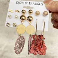 Fashion Circle Heart Shape Butterfly Alloy Artificial Pearls Women's Hoop Earrings 1 Set sku image 17
