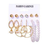 Fashion Geometric Leaves Butterfly Alloy Inlaid Zircon Women's Earrings 1 Set sku image 8