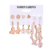 Fashion Geometric Leaves Butterfly Alloy Inlaid Zircon Women's Earrings 1 Set sku image 23