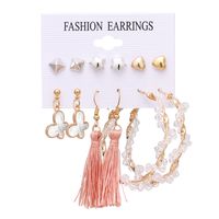 Fashion Geometric Leaves Butterfly Alloy Inlaid Zircon Women's Earrings 1 Set sku image 25