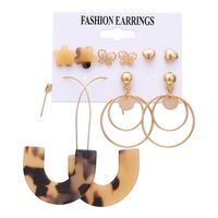 Fashion Geometric Leaves Butterfly Alloy Inlaid Zircon Women's Earrings 1 Set sku image 32