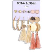 Fashion Geometric Leaves Butterfly Alloy Inlaid Zircon Women's Earrings 1 Set sku image 13