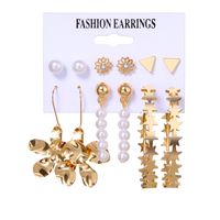 Fashion Geometric Leaves Butterfly Alloy Inlaid Zircon Women's Earrings 1 Set sku image 5