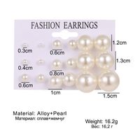 Retro Geometric Pearl Artificial Pearls Women's Ear Studs 1 Set main image 5