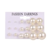 Retro Geometric Pearl Artificial Pearls Women's Ear Studs 1 Set sku image 5