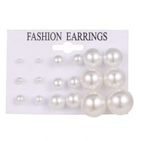 Retro Geometric Pearl Artificial Pearls Women's Ear Studs 1 Set sku image 4