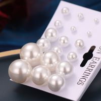Retro Geometric Pearl Artificial Pearls Women's Ear Studs 1 Set main image 2