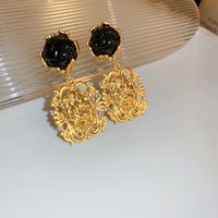 1 Pair Vintage Style Flower Copper Plating Inlay Artificial Gemstones Rhinestones Ear Studs sku image 48