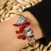 Fashion Butterfly Stainless Steel Beaded Inlay Glass Bangle main image 1