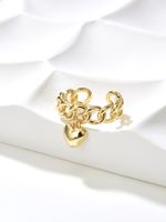 Fashion Heart Shape Gold Plated Plating Women's Open Ring 1 Piece main image 4