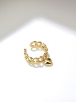 Fashion Heart Shape Gold Plated Plating Women's Open Ring 1 Piece main image 3