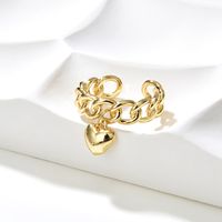 Fashion Heart Shape Gold Plated Plating Women's Open Ring 1 Piece sku image 1