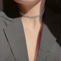 Ins Style Solid Color Alloy Inlay Artificial Diamond Women's Choker 1 Piece main image 2