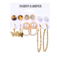 Fashion Geometric Leaves Butterfly Alloy Inlaid Zircon Women's Earrings 1 Set sku image 10