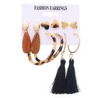 Fashion Geometric Leaves Butterfly Alloy Inlaid Zircon Women's Earrings 1 Set sku image 18