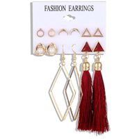 Fashion Geometric Leaves Butterfly Alloy Inlaid Zircon Women's Earrings 1 Set sku image 2