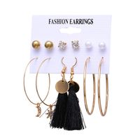 Fashion Geometric Leaves Butterfly Alloy Inlaid Zircon Women's Earrings 1 Set sku image 7