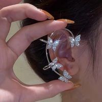 Fashion Star Butterfly Snowflake Copper Rhinestones Ear Clips 1 Piece sku image 17
