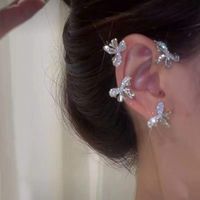 Fashion Star Butterfly Snowflake Copper Rhinestones Ear Clips 1 Piece sku image 12
