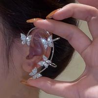 Fashion Star Butterfly Snowflake Copper Rhinestones Ear Clips 1 Piece sku image 16