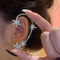 Fashion Star Butterfly Snowflake Copper Rhinestones Ear Clips 1 Piece sku image 5
