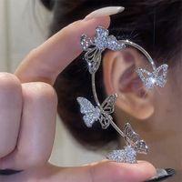 Fashion Star Butterfly Snowflake Copper Rhinestones Ear Clips 1 Piece sku image 20