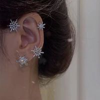 Fashion Star Butterfly Snowflake Copper Rhinestones Ear Clips 1 Piece sku image 11