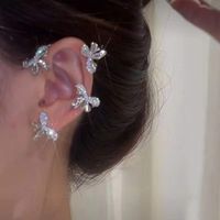 Fashion Star Butterfly Snowflake Copper Rhinestones Ear Clips 1 Piece sku image 13